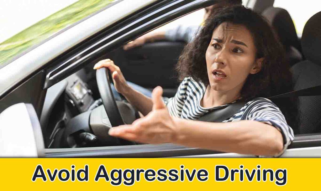 Car maintaining safe distance to avoid aggressive driving.